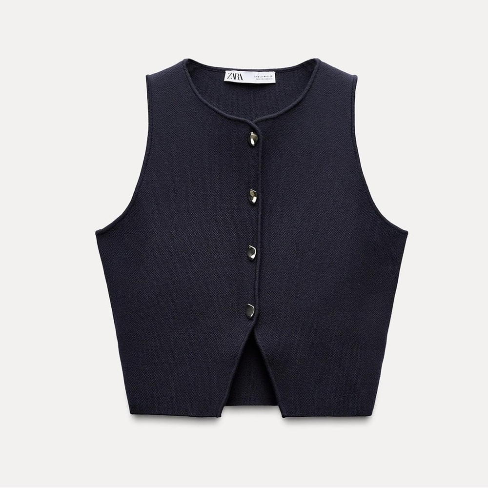 Buttoned Knit Vest Top